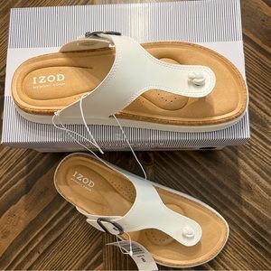 New Izod Women's Strap Sandals Shoes White Size 8
